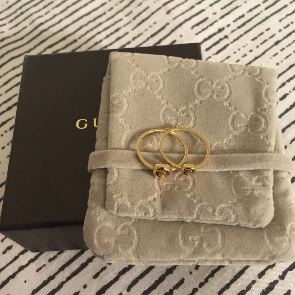 18K Gold Gucci Double Ring.